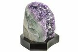 Grape Jelly Amethyst Geode With Wood Base - Uruguay #275681-1